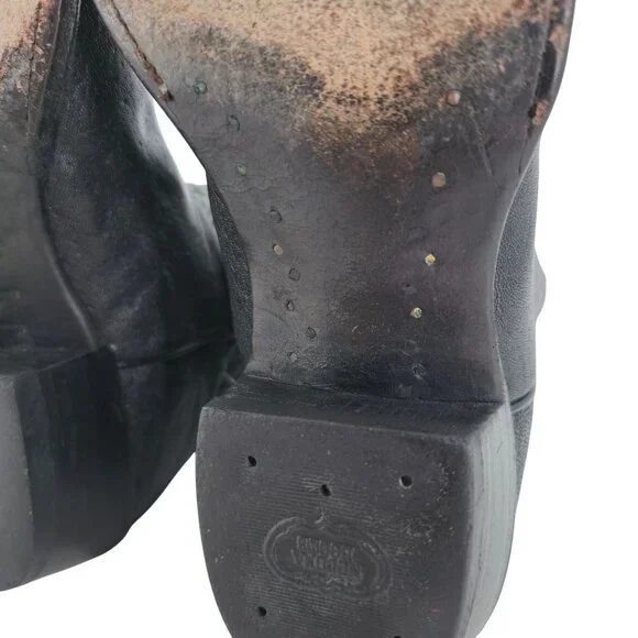 Vintage Nocona Exotic Elephant Print Men 9.5D Black Leather Cowboy Western Boots - Picture 14 of 15